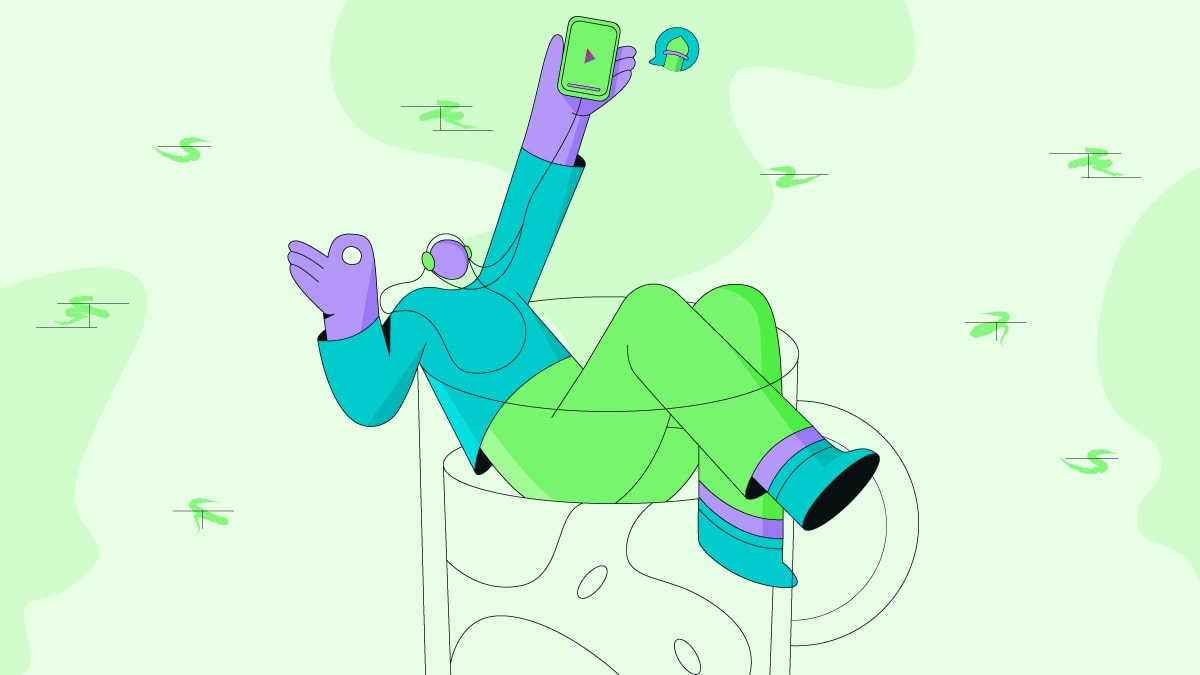 A graphic showcasing a conceptual example of relaxing.