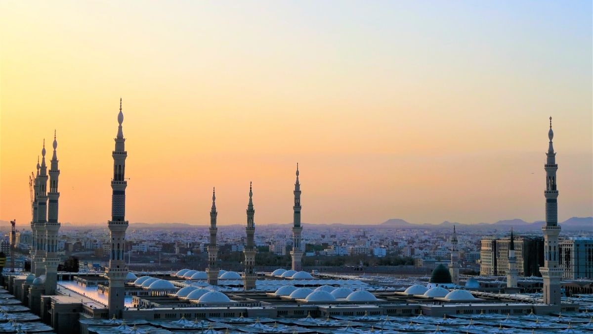 Beautiful city of Madinah Al Munawwarah sunset
