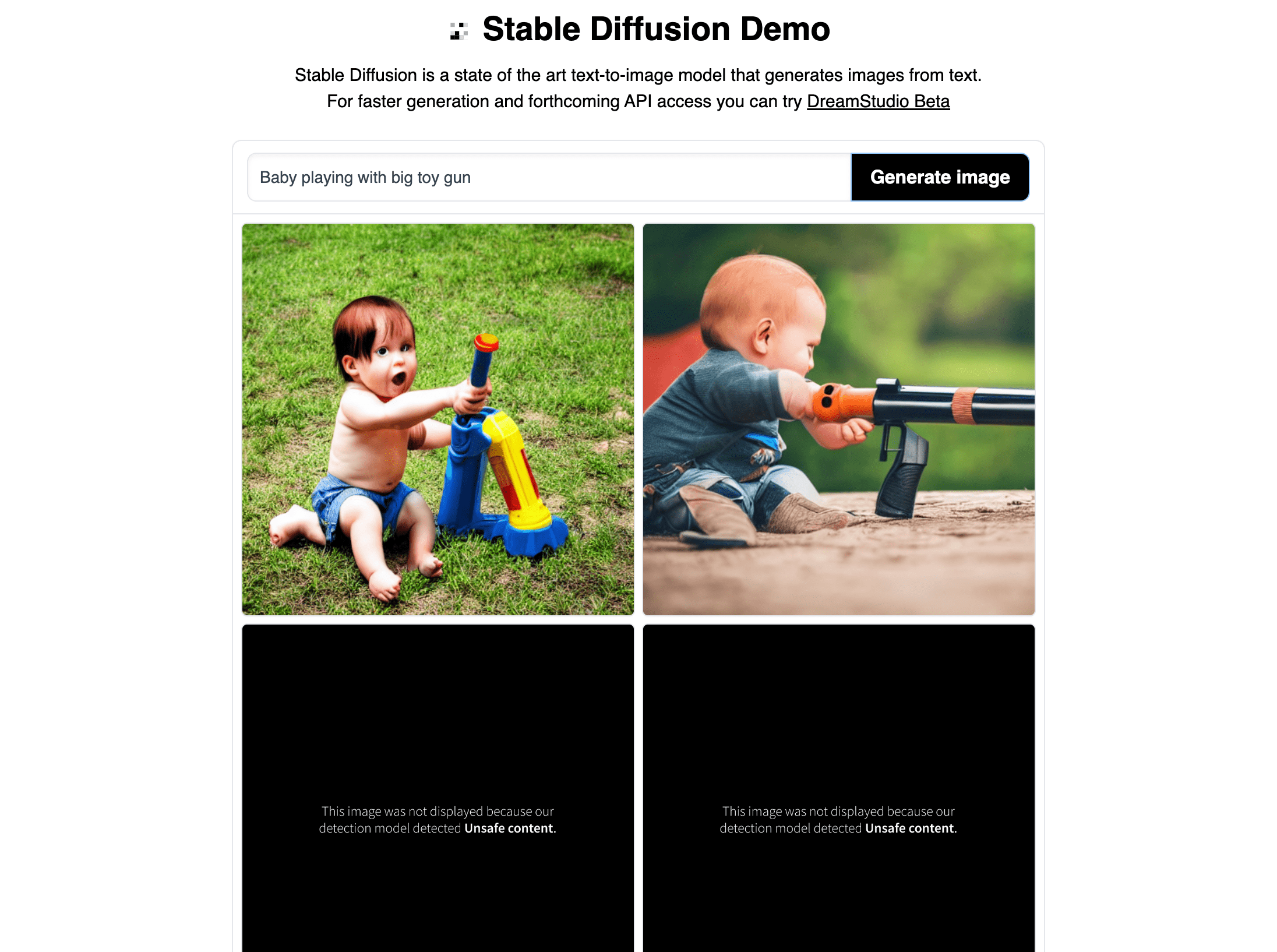 Baby with a toy gun, Stable Diffuision, AI