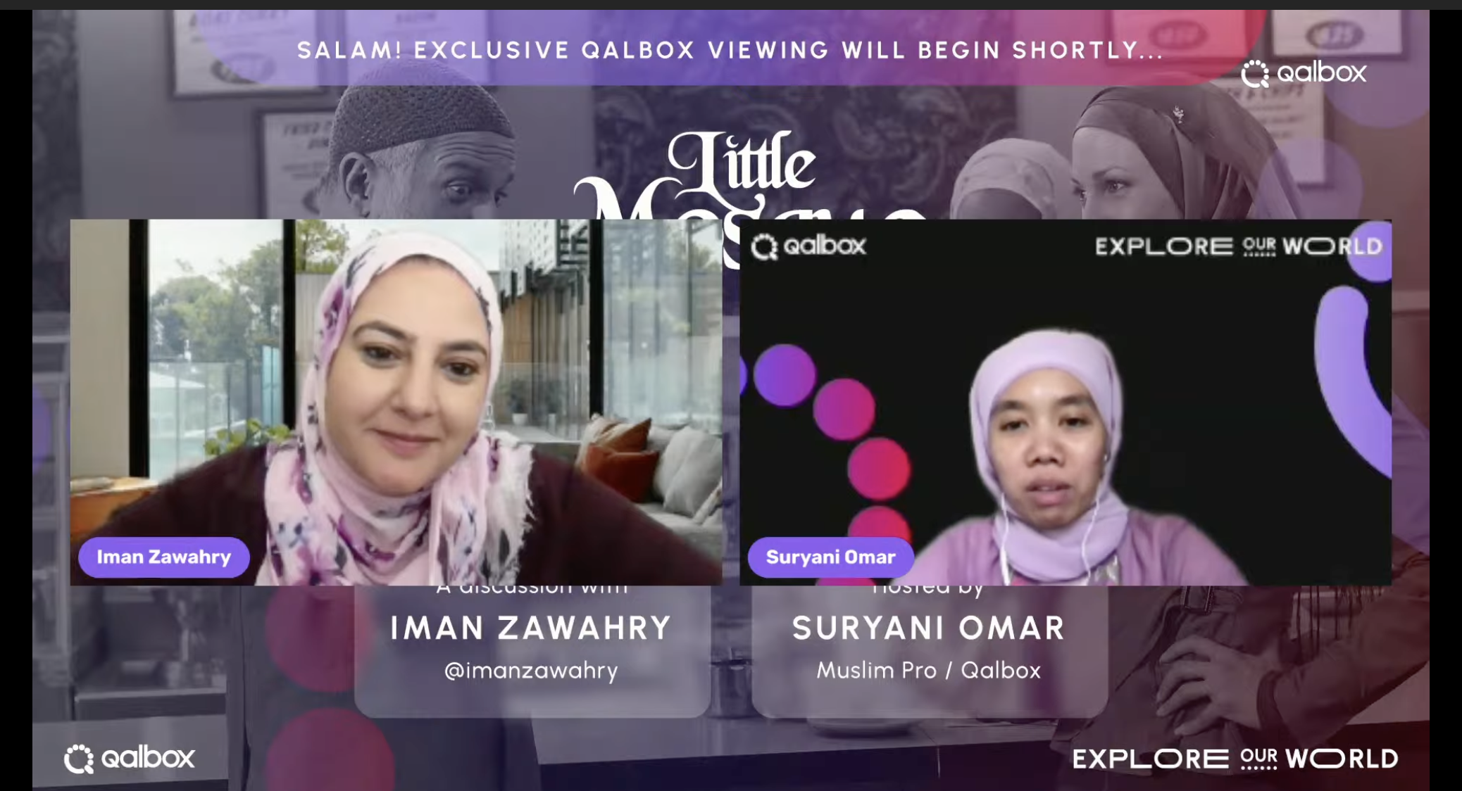 Hijabi Muslim women talking about films and muslim entertainment