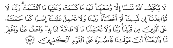 Surah Al-Baqarah (2:286)