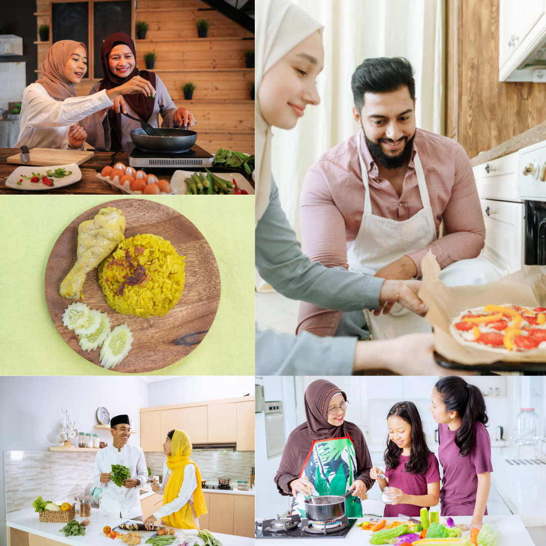 Muslims around the world, preparing food for iftar together.